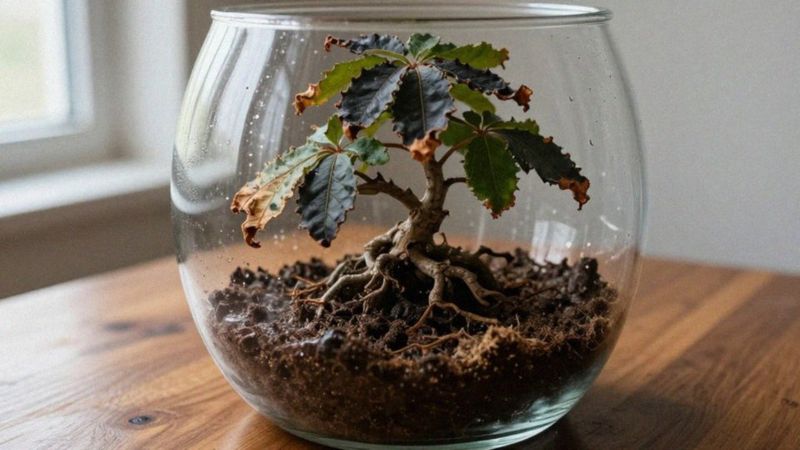 Jak rozpoznać przelanie i przesuszenie bonsai w szkle?