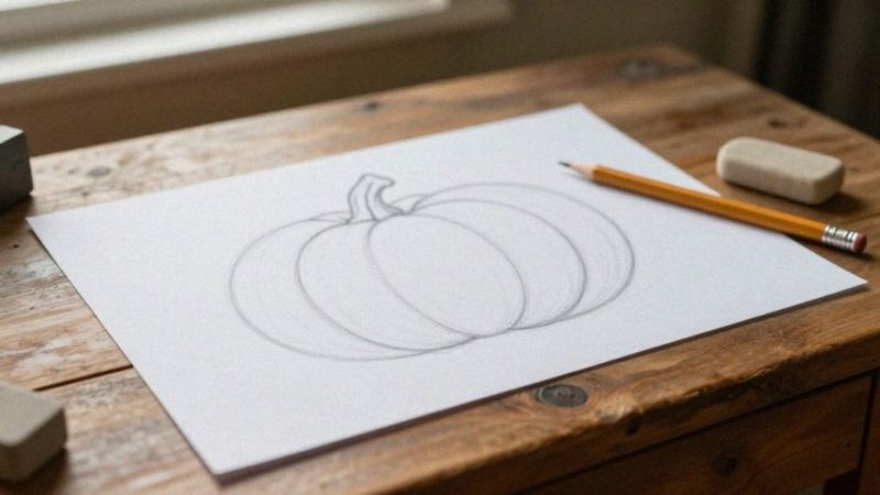 Jak naszkicować zarys dyni i dodać krzywizny?