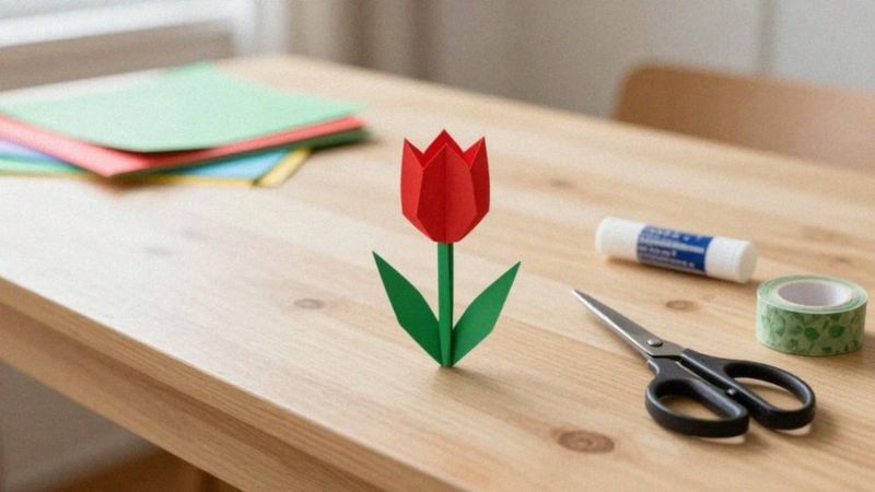 Jak zrobić tulipan z kolorowego papieru?
