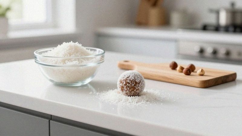 Jak formować i obtaczać kulki w wiórkach kokosowych?