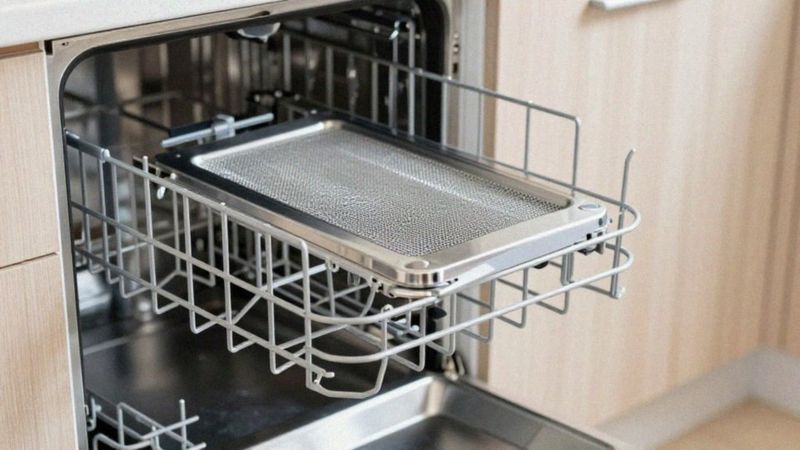 Jak ułożyć filtr płasko w koszu zmywarki?