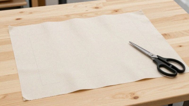 Jakie prostokąty materiału wyciąć na woreczek ze sznurkiem?
