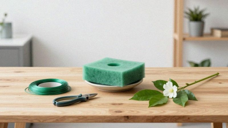 Jak używać gąbki i drutu florystycznego przy ikebanie?