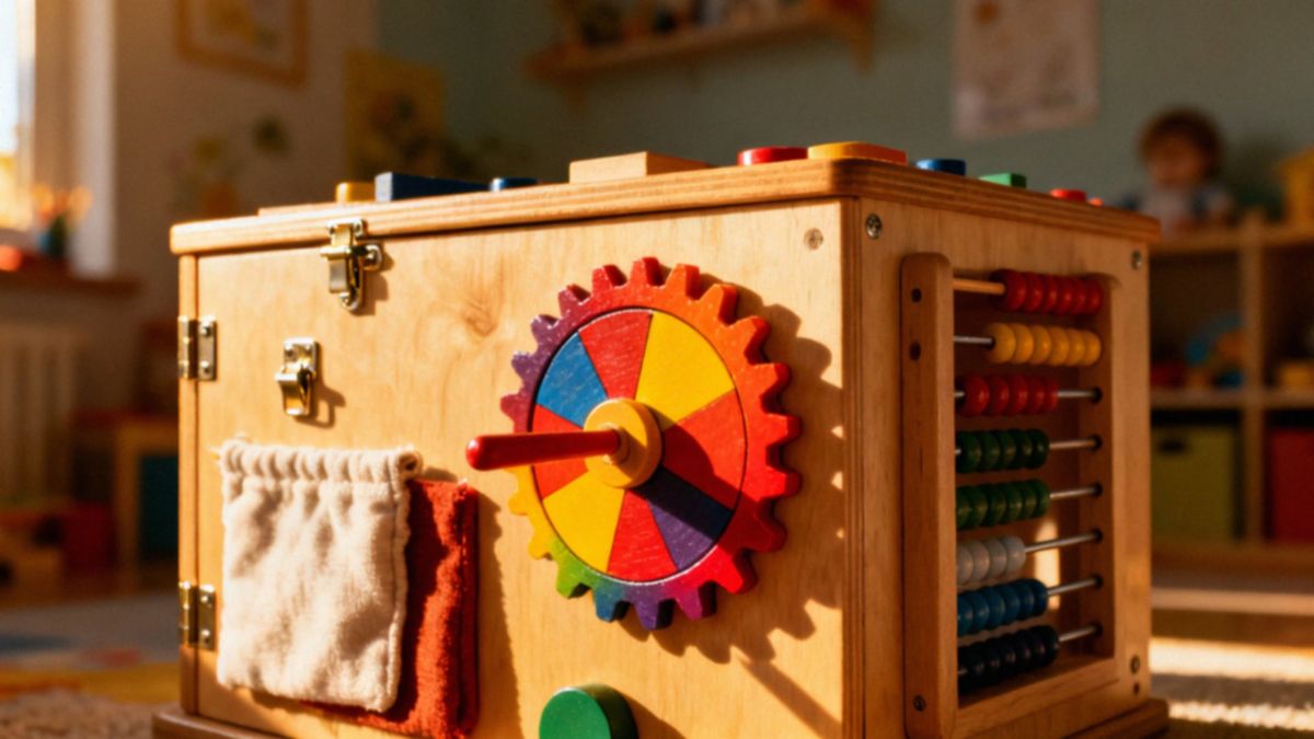 Tablica manipulacyjna sensoryczna Montessori — rozwój poprzez zabawę