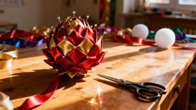 Wstążkowe bombki krok po kroku — jak je wykonać z efektem gwiazdy?