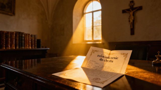 Zaświadczenie do chrztu dla chrzestnych — wzór i wymagane dokumenty